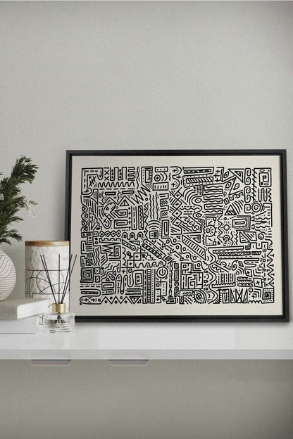 Toile - Aztèque||Canvas - Aztèque, toile imprimée