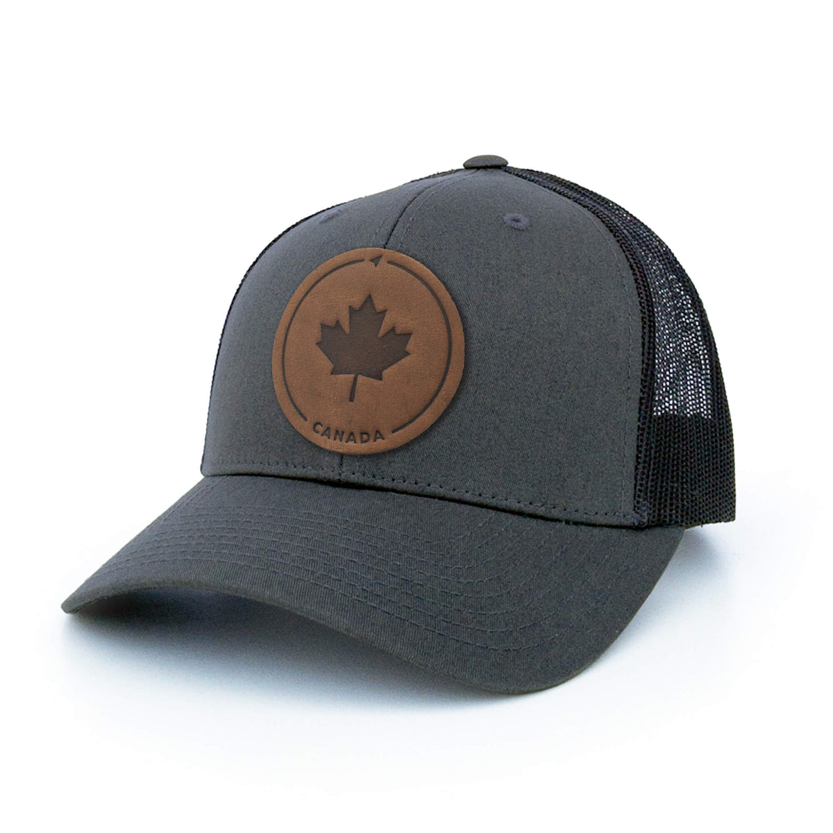 Maple Leaf Leather Patch Trucker Hat
