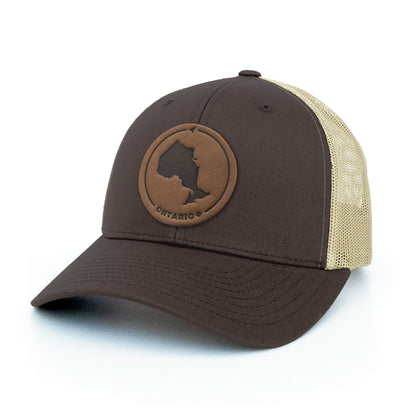 Ontario Leather Patch Trucker Hat