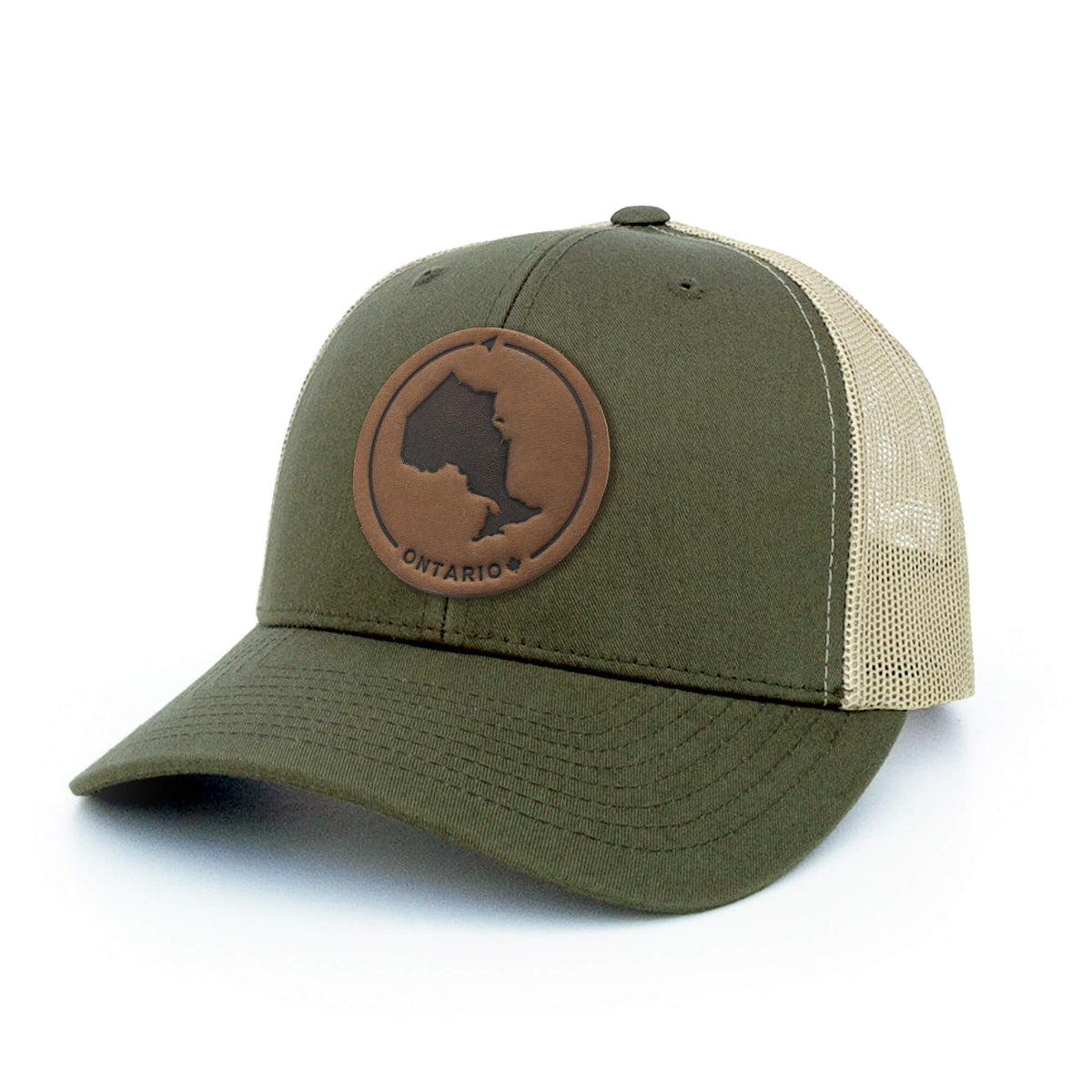 Ontario Leather Patch Trucker Hat