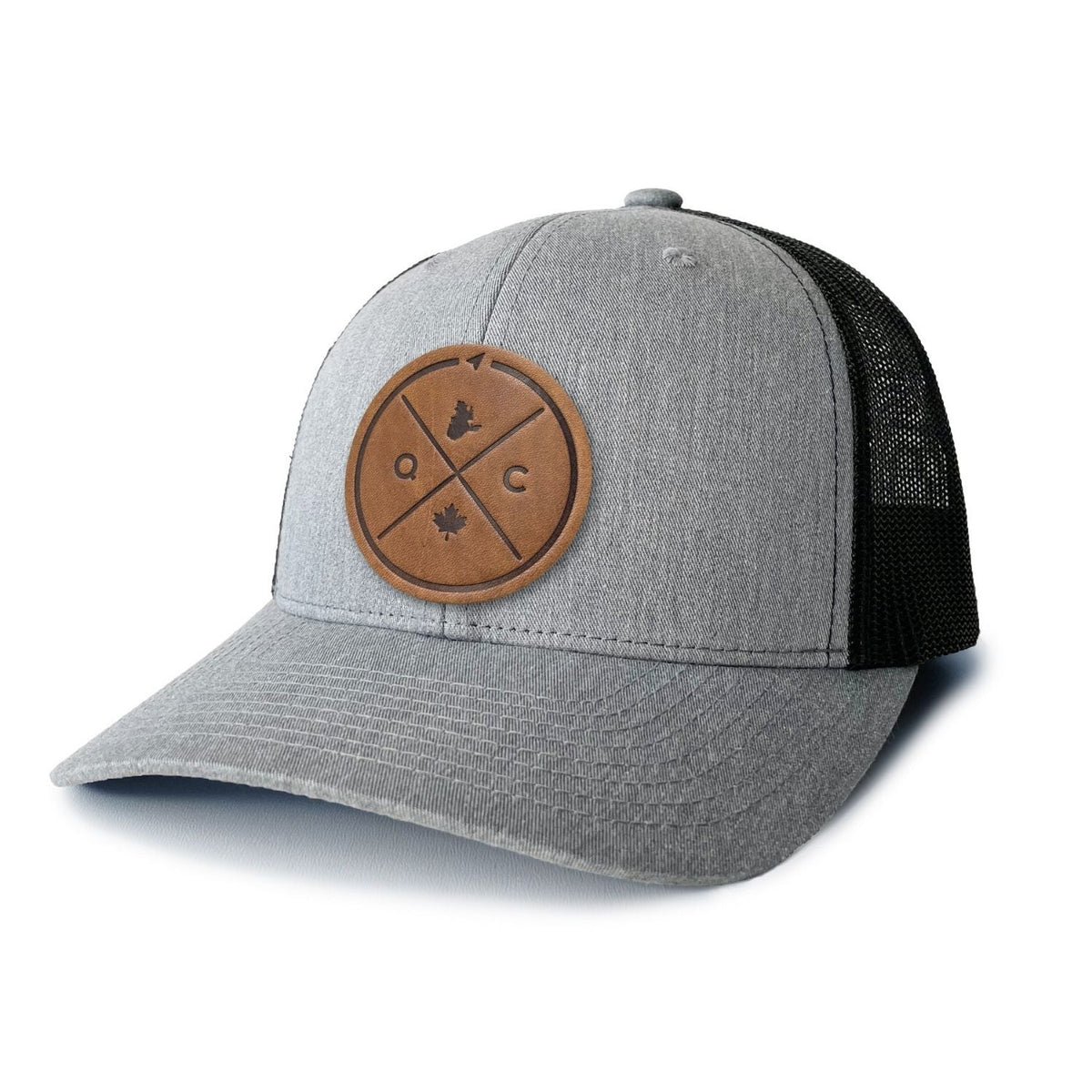 Québec Compass Leather Patch Trucker Hat