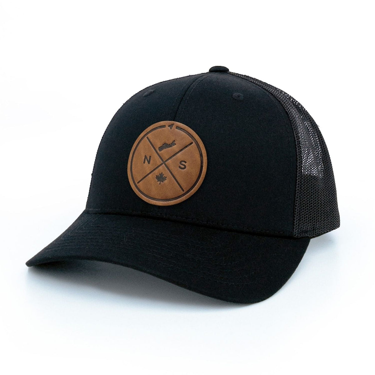 Nova Scotia Compass Leather Patch Trucker Hat