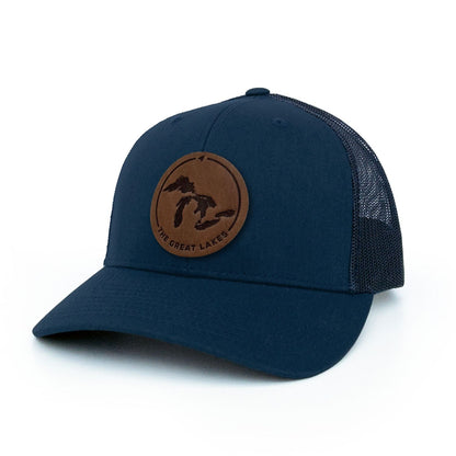 Great Lakes Leather Patch Trucker Hat