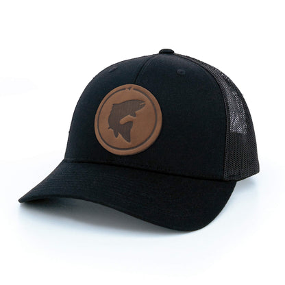 Trout Leather Patch Trucker Hat