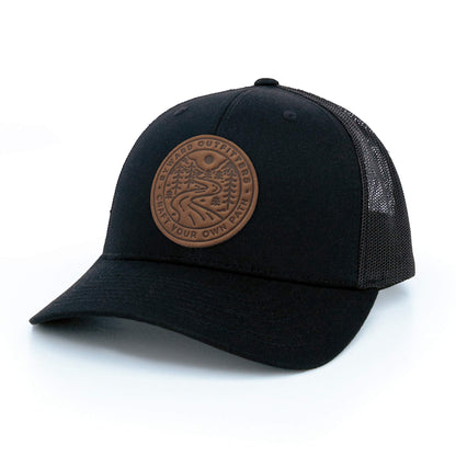 Winding Wilderness Leather Patch Trucker Hat