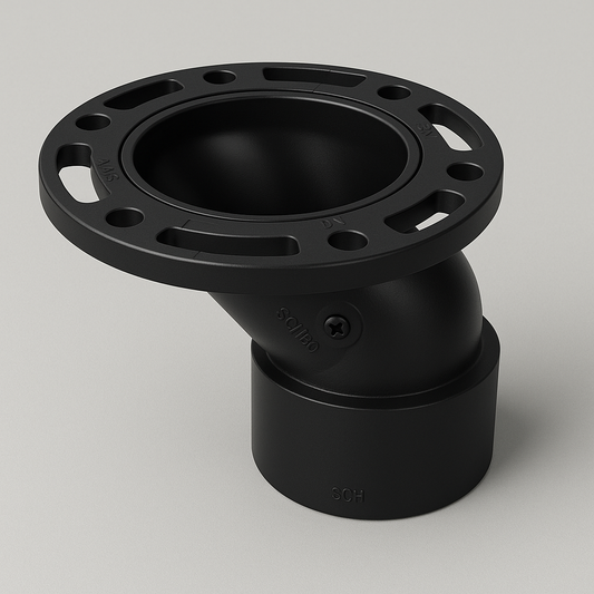 LESSO ABS Offset Closet Flange — 4×3 Hub, 1½" Offset DWV, cUPC