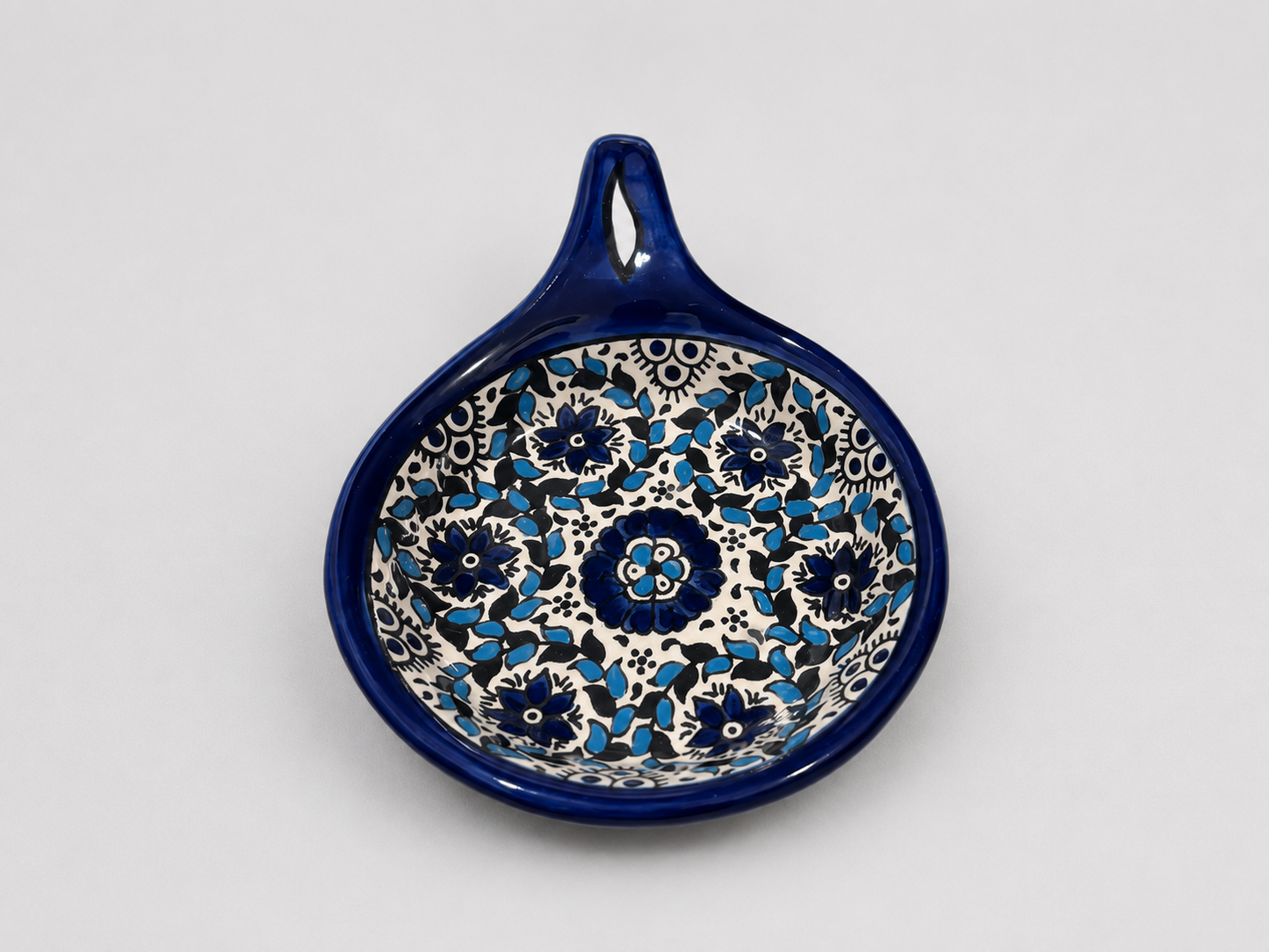 Handgemachte Keramik Servierpfanne 5 Zoll Vorspeisen- & Snackschale Verschiedene Blumen- & Blaue Rosendesigns