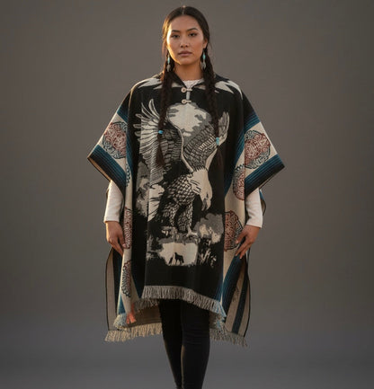 Hunting Eagle HandMade Wool Poncho