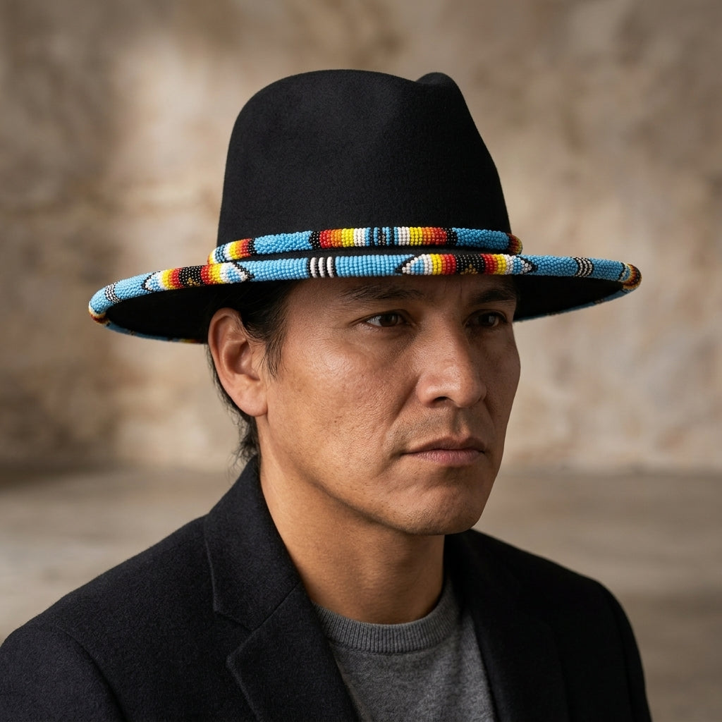 Size-59 Handmade Beaded Hat