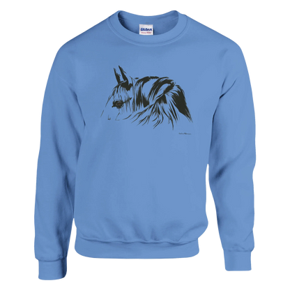 Simplicity Horse Portrait Sweatshirt – Elegant Clean Lined Graphic Apparel