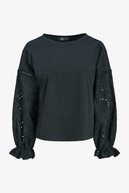 Women's Knit/Woven Combo Top
