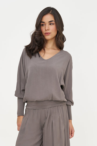 Women's Woven V-Neck Top