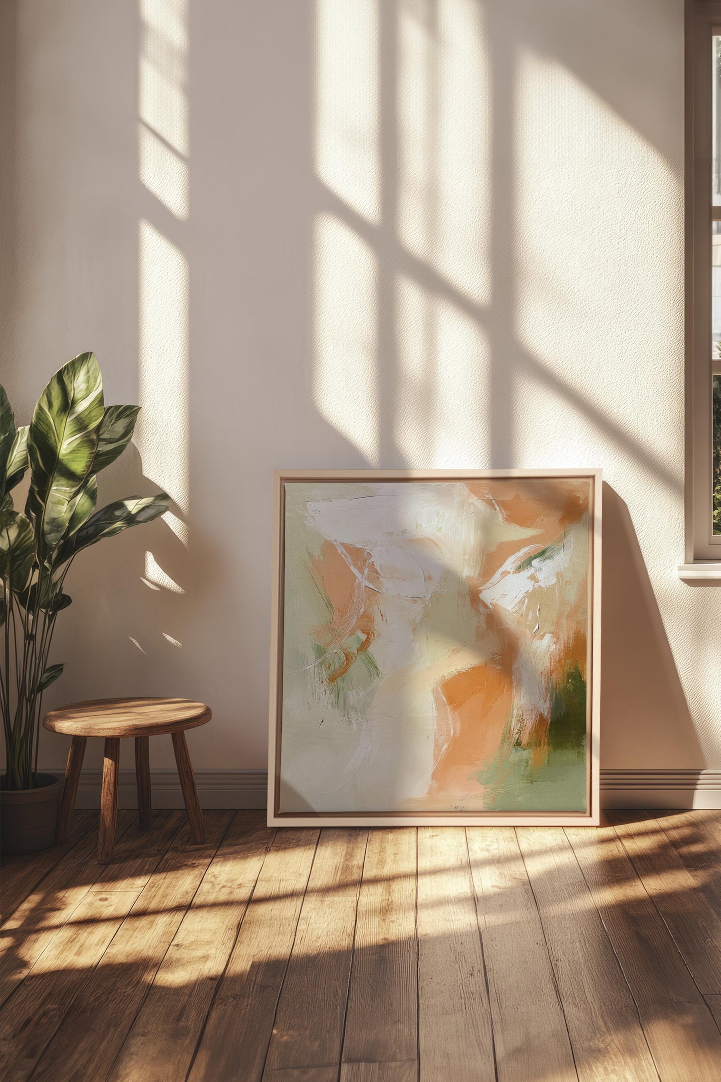 PEACHY FLOW、ストレッチキャンバスに描かれた作品