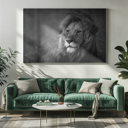 Wandbild Regal. Löwe