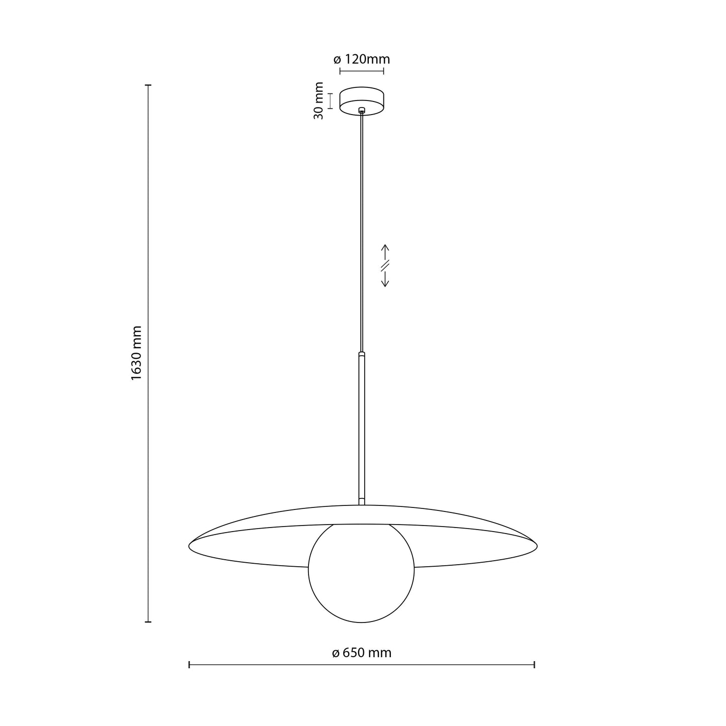 SLATE Mid-Century Modern Wide Dome Pendant Light for Kitchen Island & Dining Table - AURABAGS SHOP