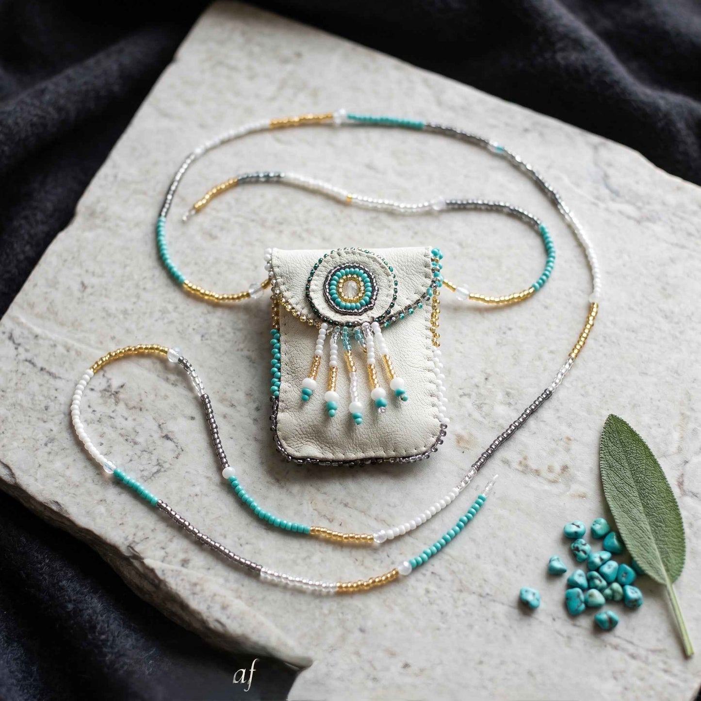 OLDTRIBES™ Earth white turquoise Spirit Medicine Bag