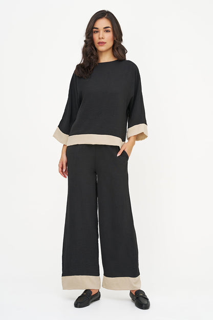 Women's Woven Color-Blocked Pull-On Pant, with Side Seam Pockets