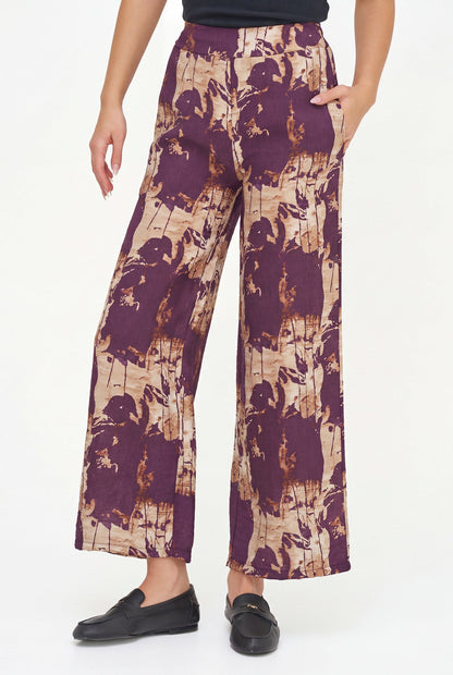 Women's Woven Printed Pull-On Pant with Side Seam Pockets