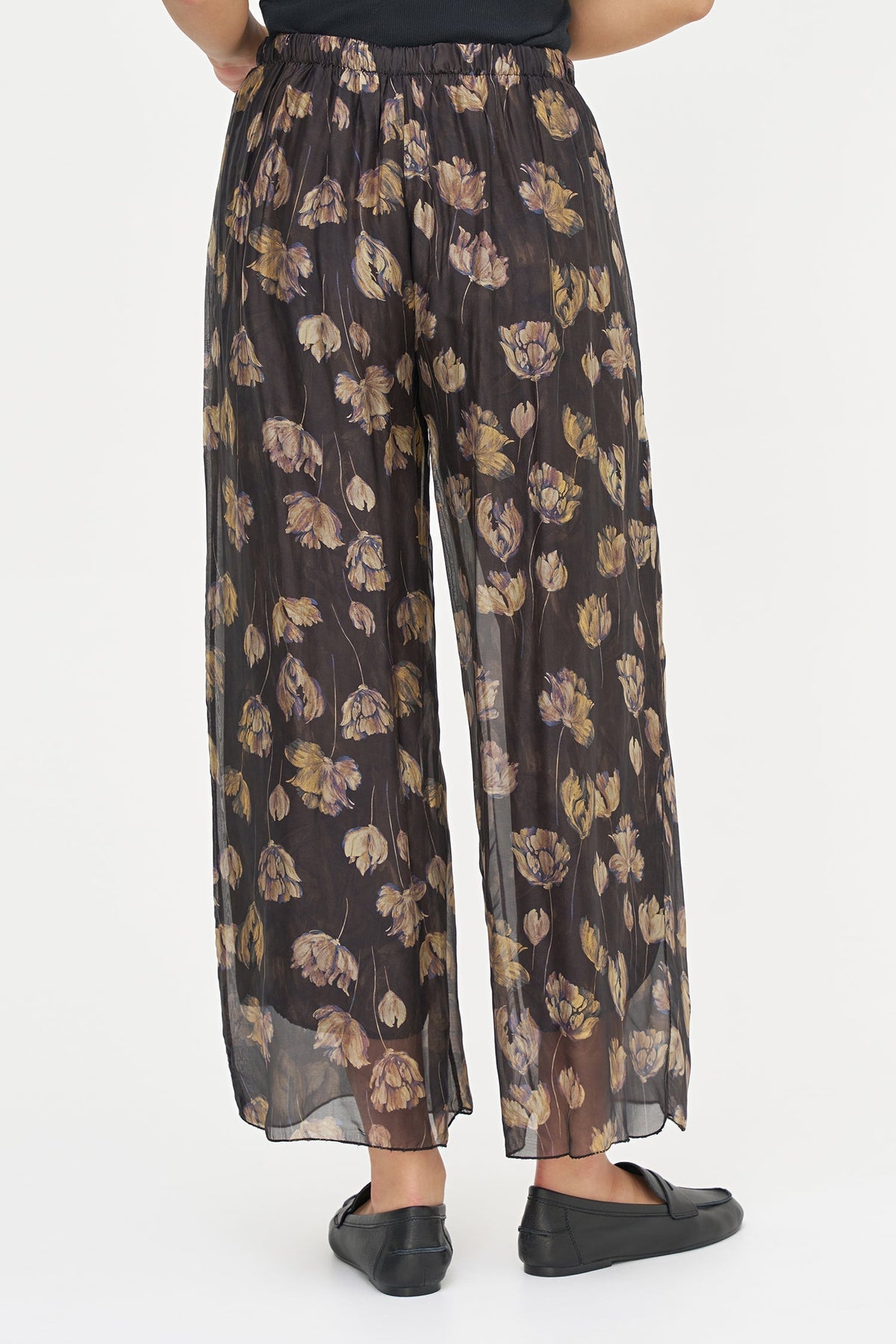 Women's Printed Woven Pull-On Wide-Leg Pants