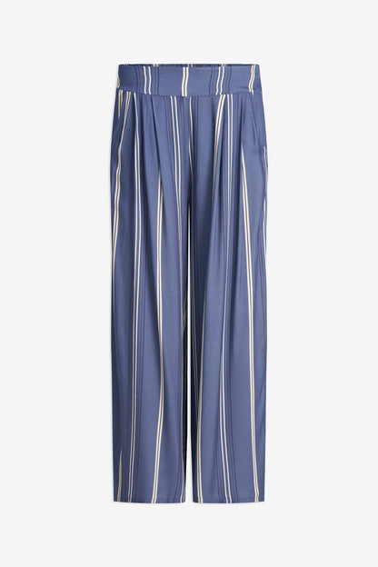 Women's Printed Woven Wide-Leg Pull-On Pants with Side Pockets