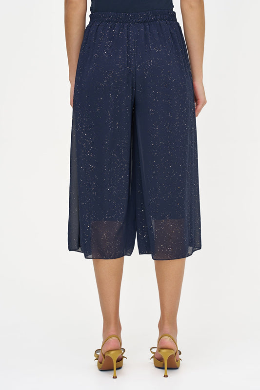 Women's Foil-Printed Woven Pull-On Gaucho Capri Pants