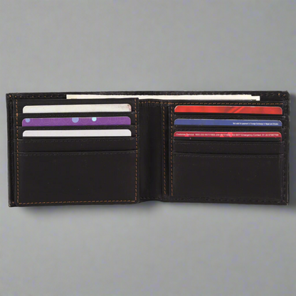 MET Men's Bifold Flip Up RFID Leather Wallet