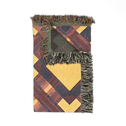 Southwest Diamond Woven Blanket — Geometric Boho Throw for Living Room & Camping