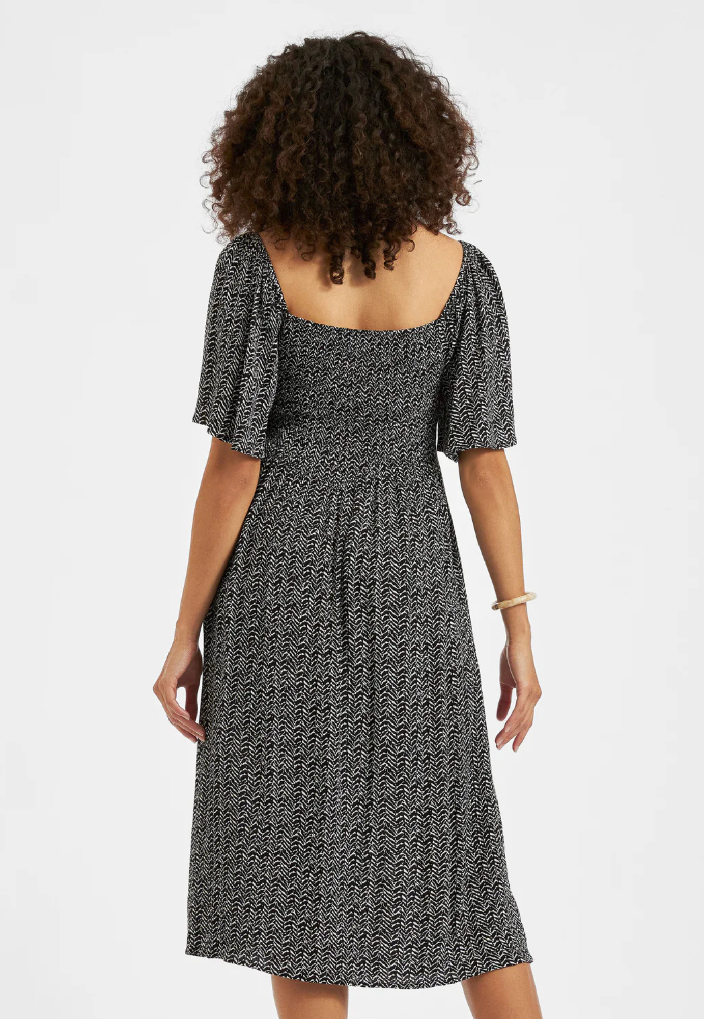 Emmy Shirred Maternity Dress Black / Natural