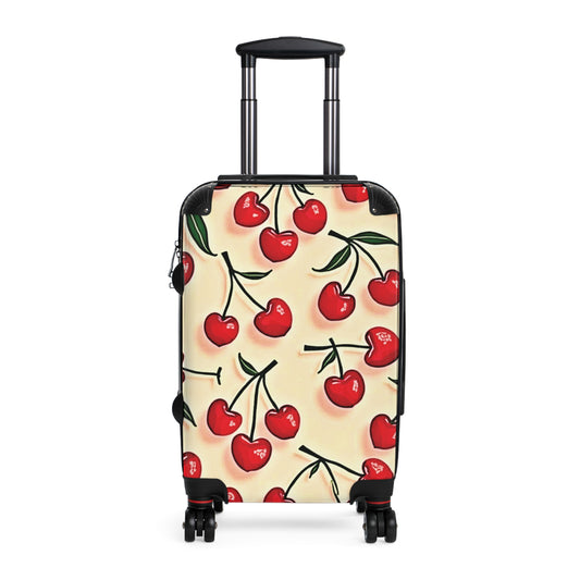 Cherry Print Suitcase — Retro Red Cherries Carry-On Luggage Cover