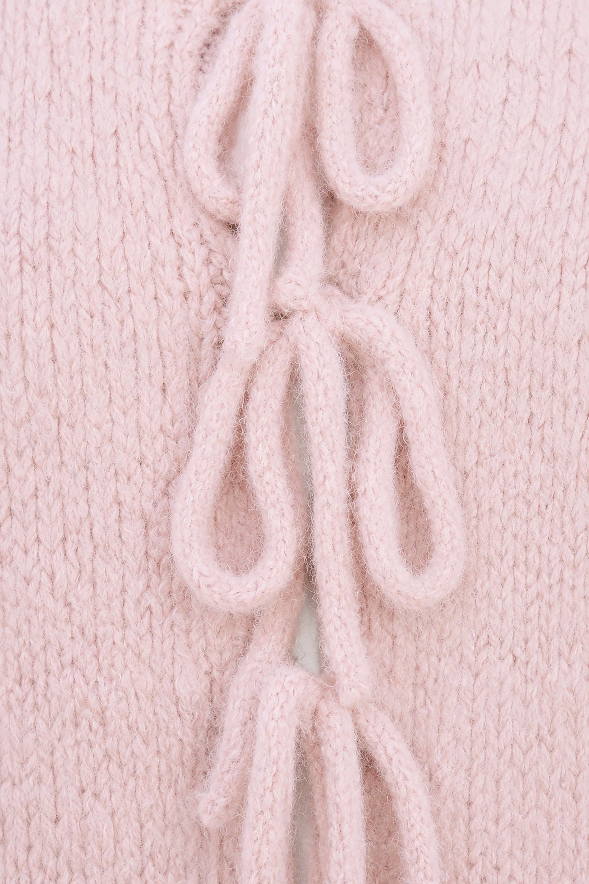 Women's Knit Crew-Neck Cardigan, Elbow-Length Sleeves & Cord Front Tie