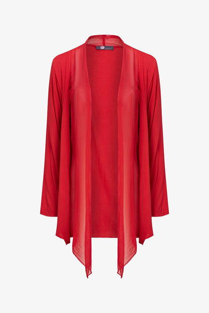 Women's Knit/Woven Combo Cardigan
