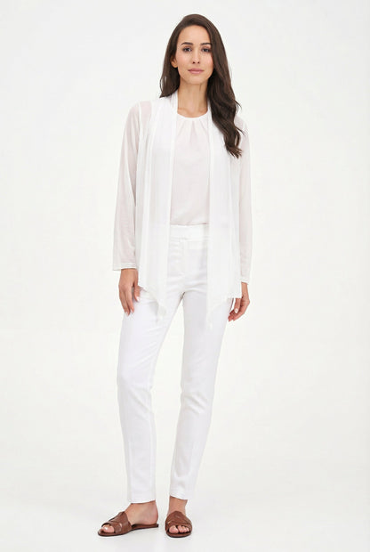 Women's Knit/Woven Combo Cardigan