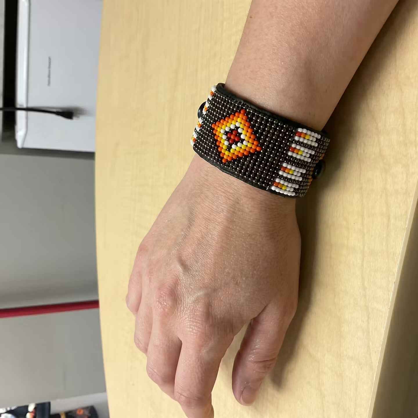 Beaded Cuff Bracelet(Brown)