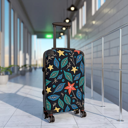 Floral Leaves Carry-On Suitcase – Colorful Tropical Travel Luggage