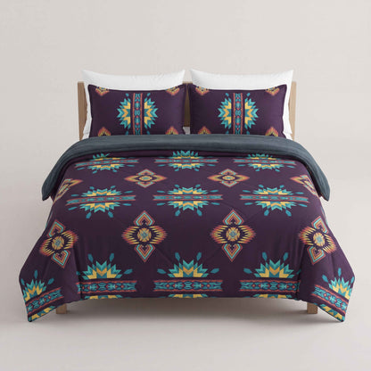 3PC SET  FLANNEL BORREGO (sherpa lined) purple