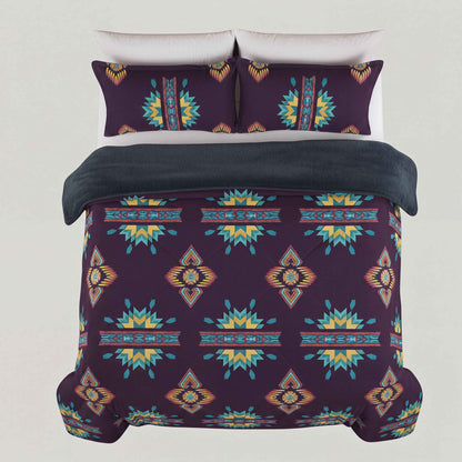 3PC SET  FLANNEL BORREGO (sherpa lined) purple