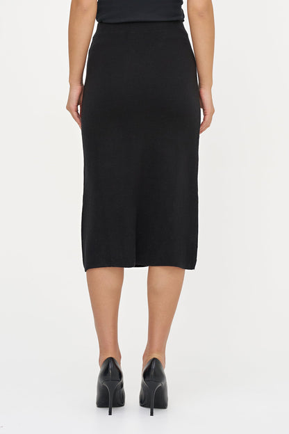 Women's Knit Pull-On Straight Skirt with Pearl Details