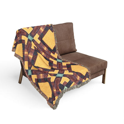 Southwest Diamond Woven Blanket — Geometric Boho Throw for Living Room & Camping
