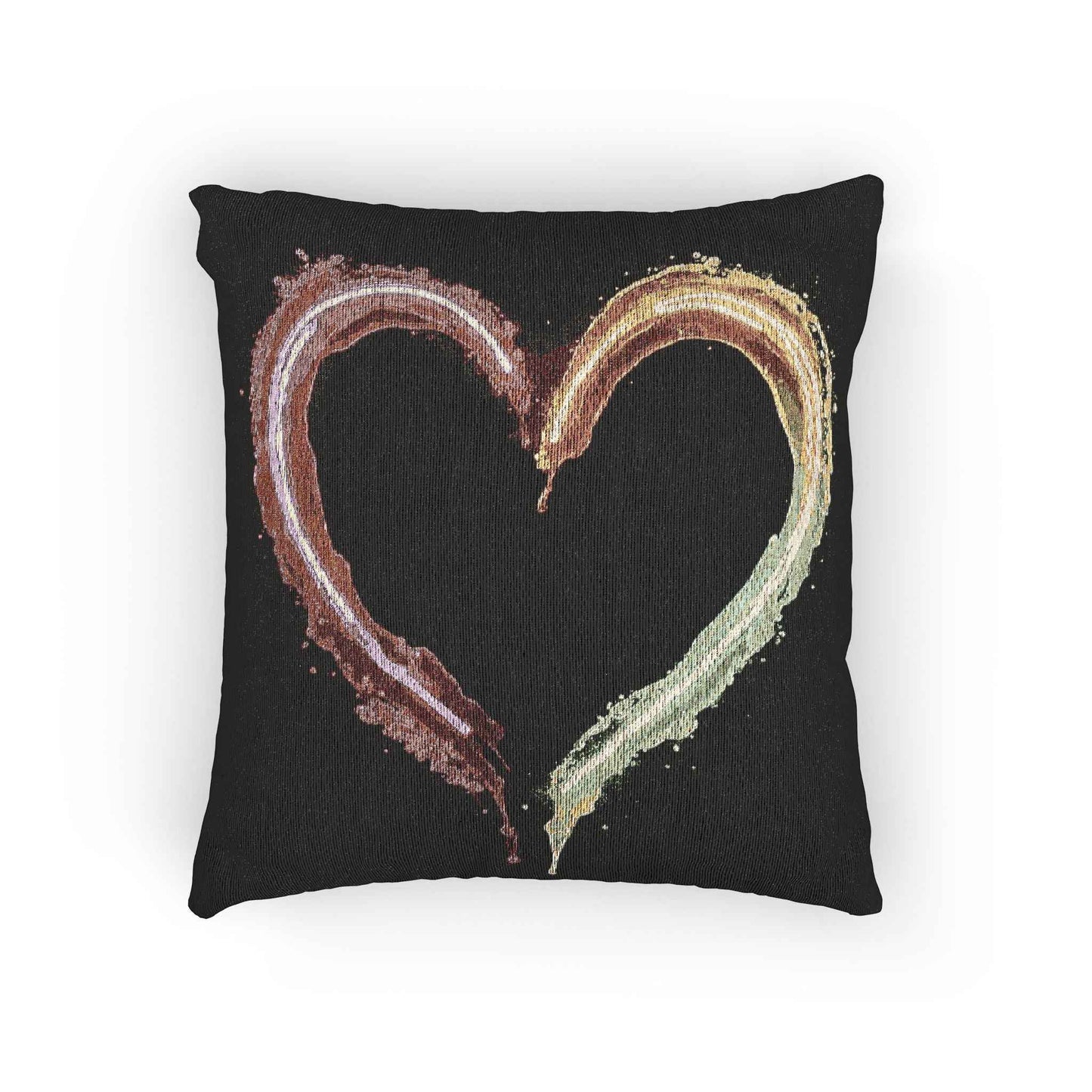 Iridescent Brushstroke Heart Pillow | Woven Pillow