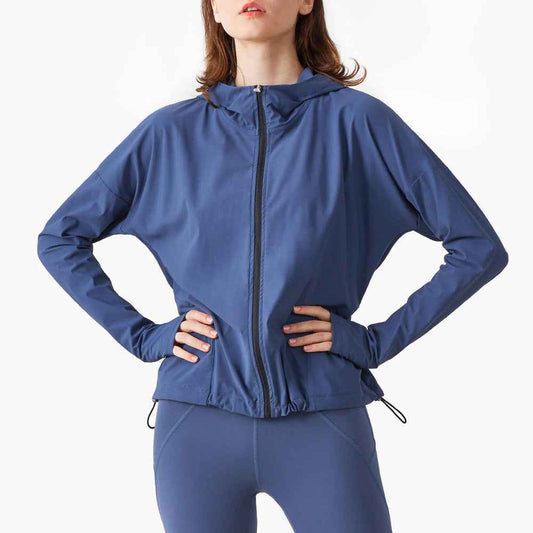 Women’s Hooded Loose Fit Gym Suit – Close Lock Zipper Activewear Set