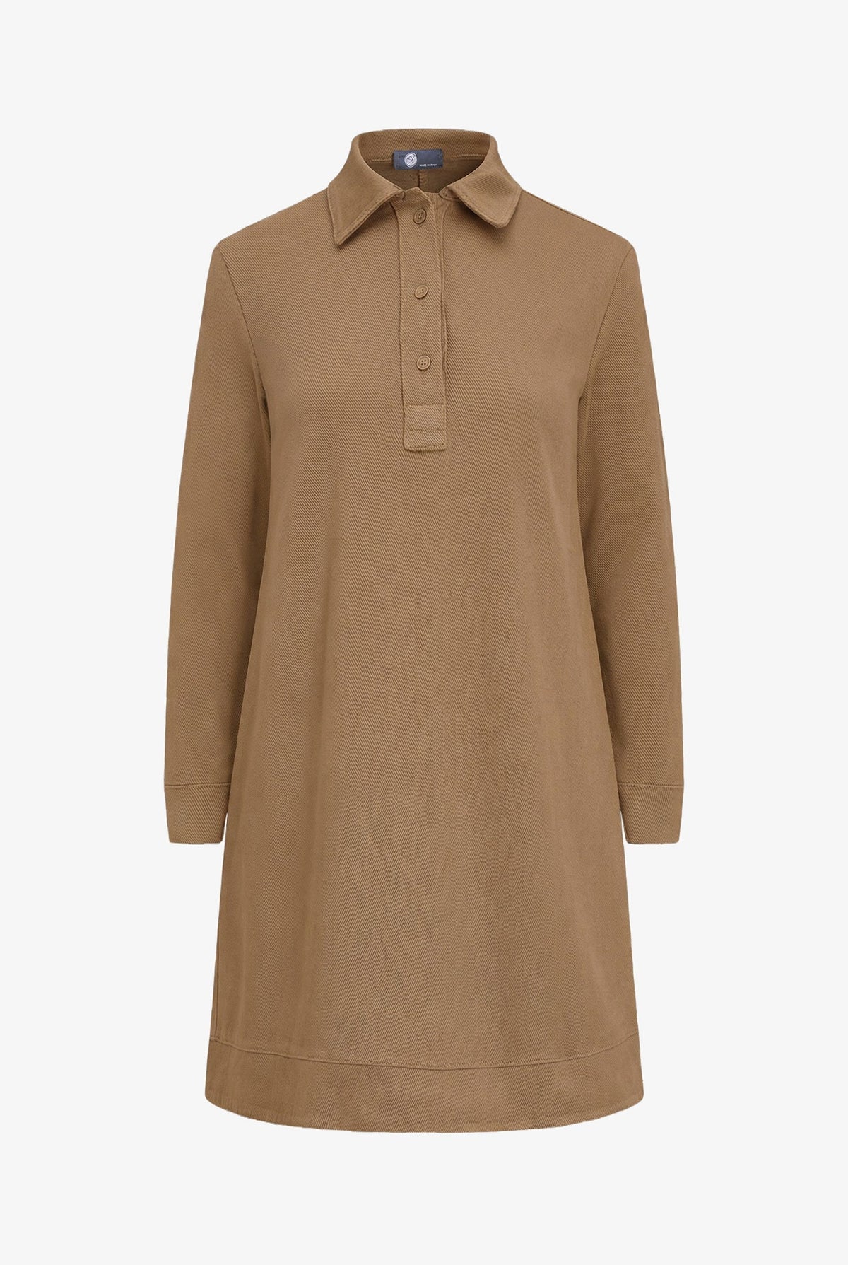Women's A-Line Dress, Long Sleeves, Partial Button Placket & Pockets