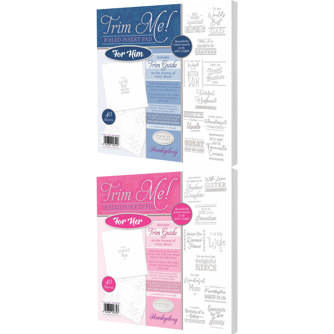 Trim Me! Foiled Insert Pad - Him/Her Silver
