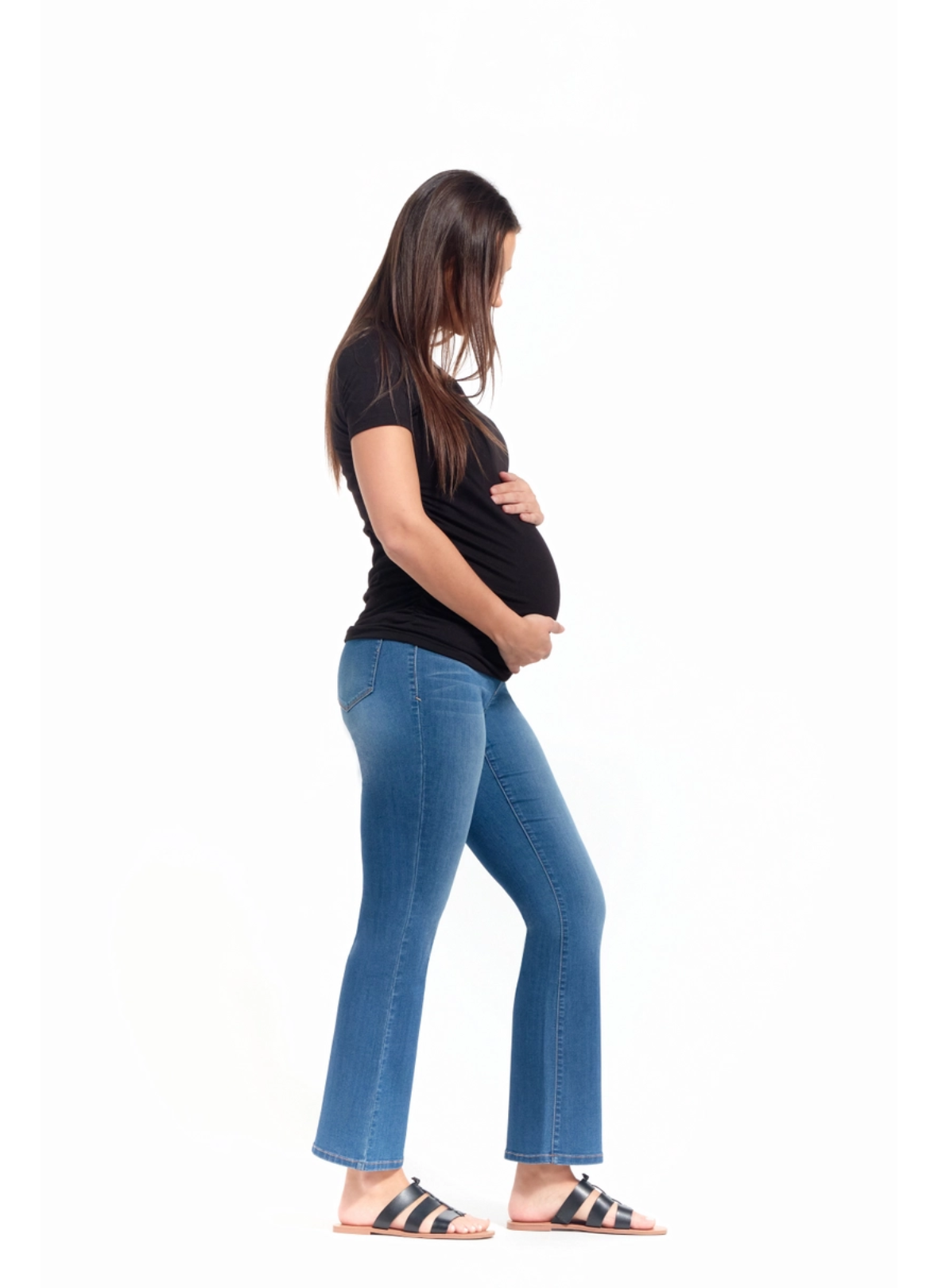 30" Maternity Slim Boot Jean w/ Bellyband in Tobias