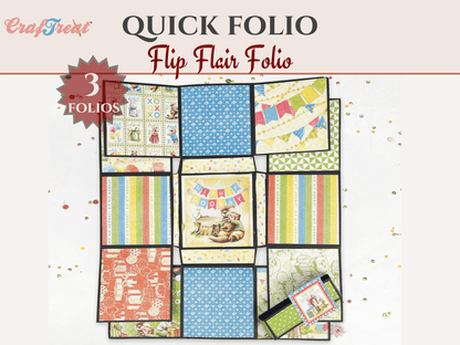 Craftreat Scrapbook Blank Quick Folio - Flip Flair Folio - Black, Kraft and White