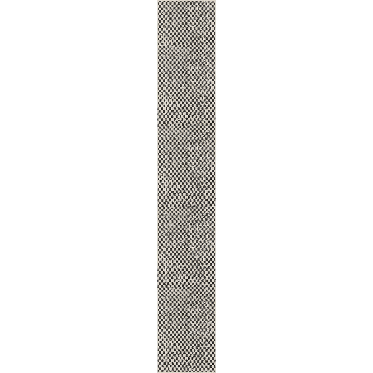 Metro Checkered Black & White Rug
