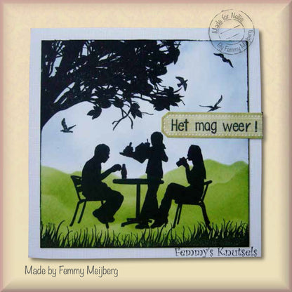 Nellie's Choice Clear Stamp Silhouette Teenagers Series Snacktime