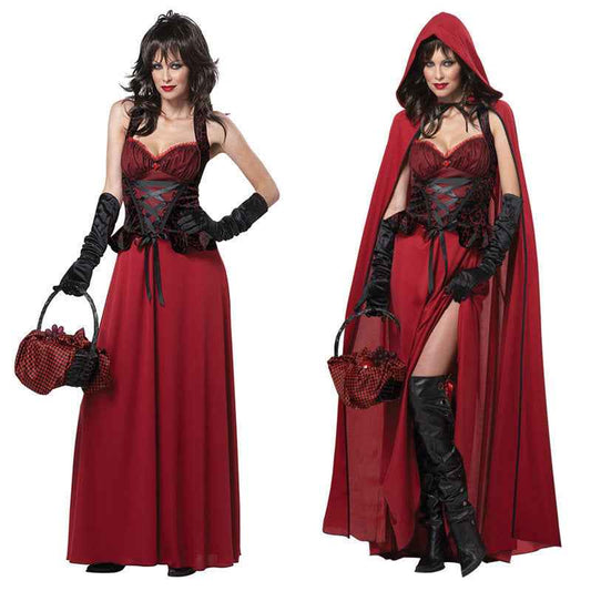 Halloween Game Costume Set for Women – Polyester Cosplay Outfit with Shawl, Skirt & Gloves