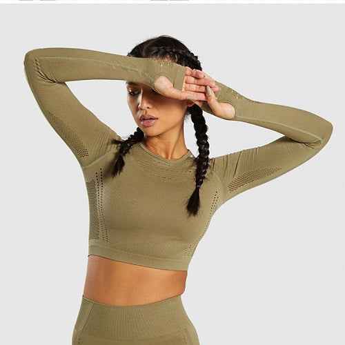 Quick-Drying Seamless Yoga Wear – Women’s Sports T-Shirt