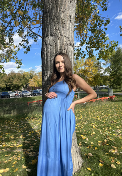 Bamboo Empire Waist Maternity Dress