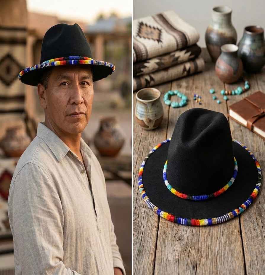 Size-58 Handmade Beaded Hat